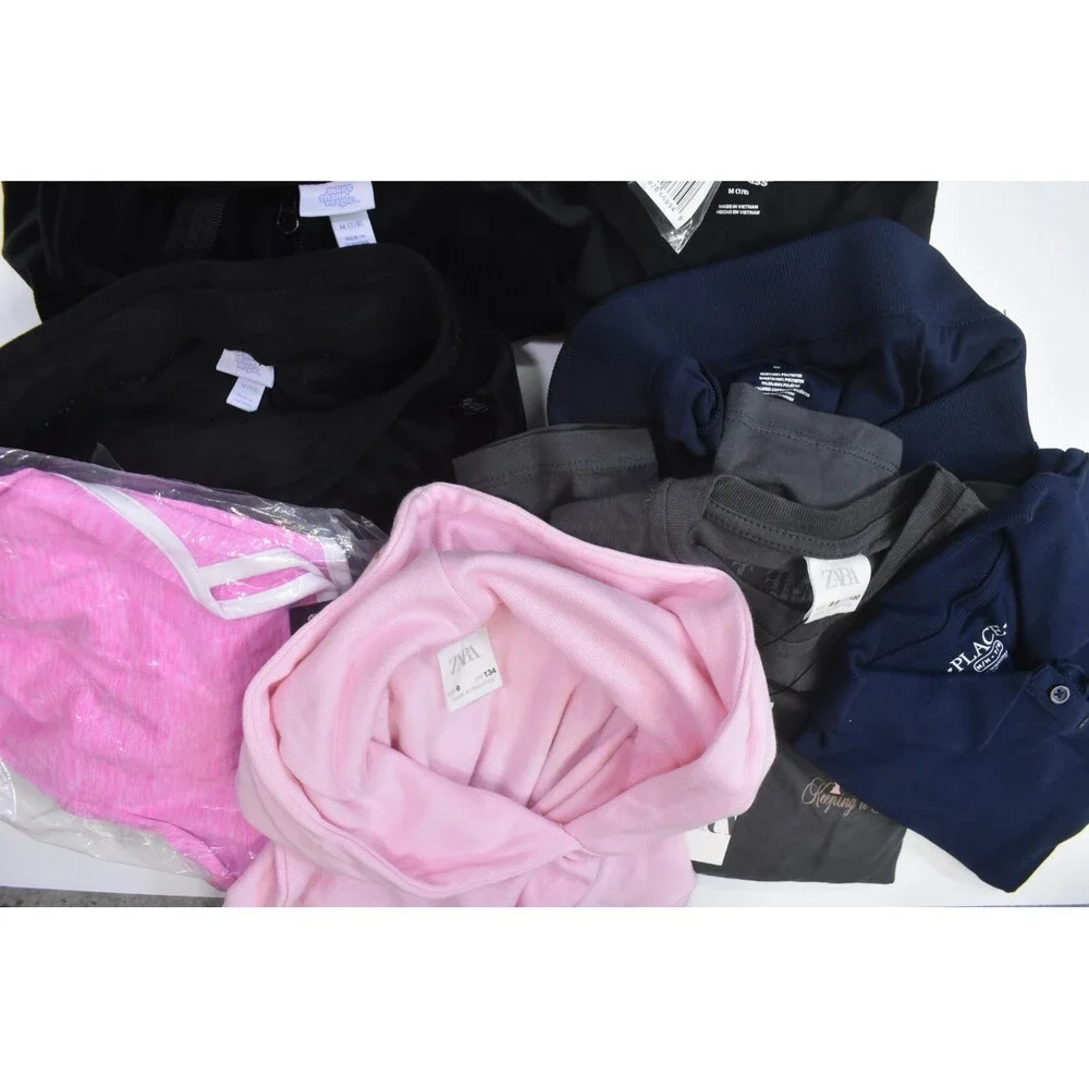 Wholesale Bulk Lot Of 17 Girls Size Medium 8/9 Mixed Season Tops Bottoms